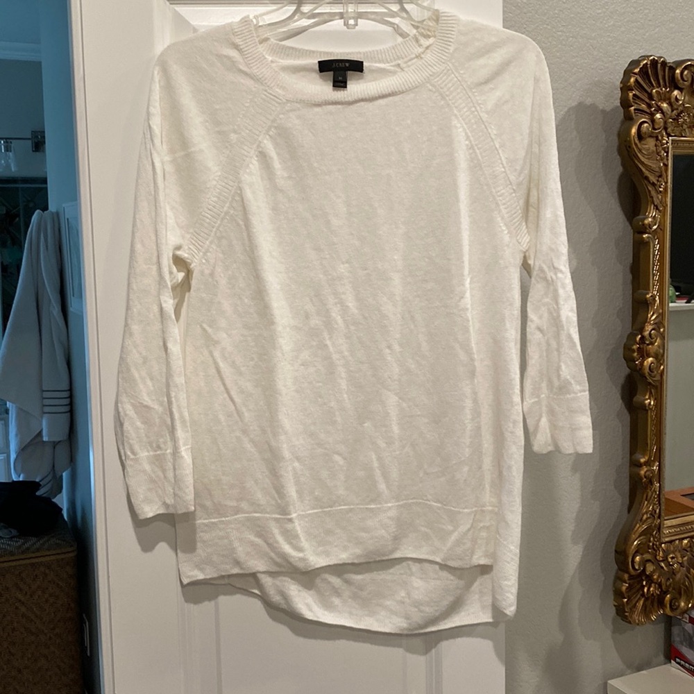 J. Crew Linen 3/4 sleeve sweater